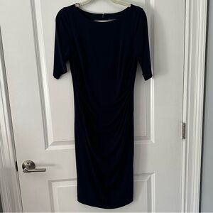 Vince Camuto Ruched Navy Dress